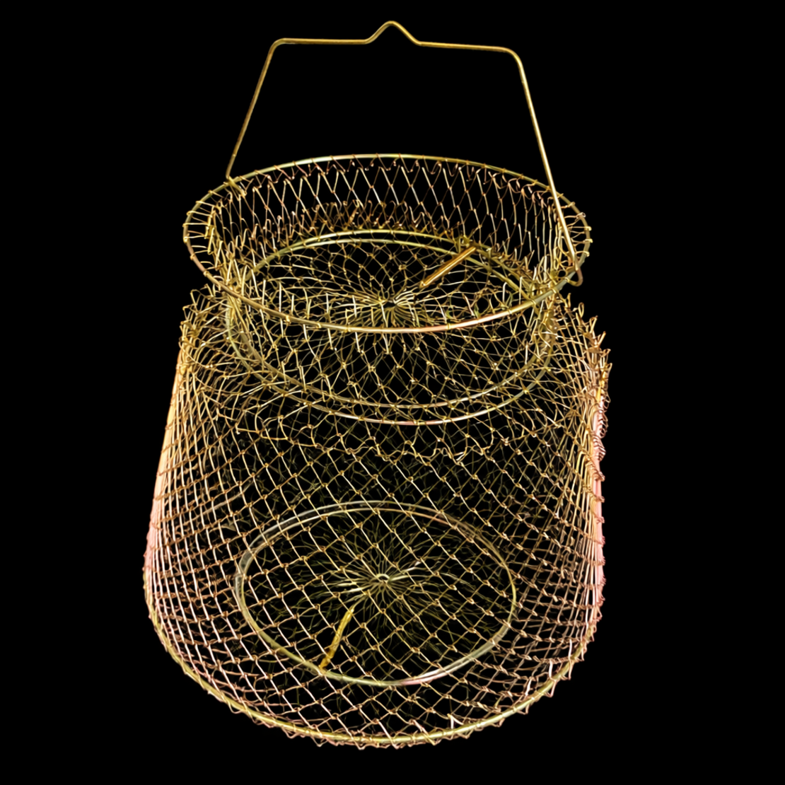 סל מתכת גדול לדייג – סל רשת מתקפל לדגים