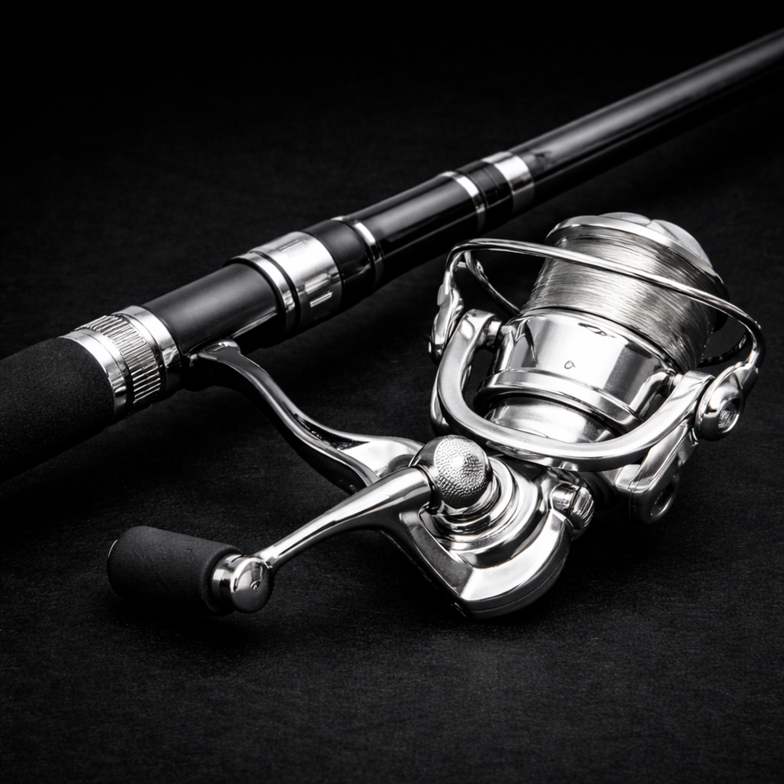 חכה רולר ז׳ירז׳ור שחור שתי חלקים – כולל רולר וחוט