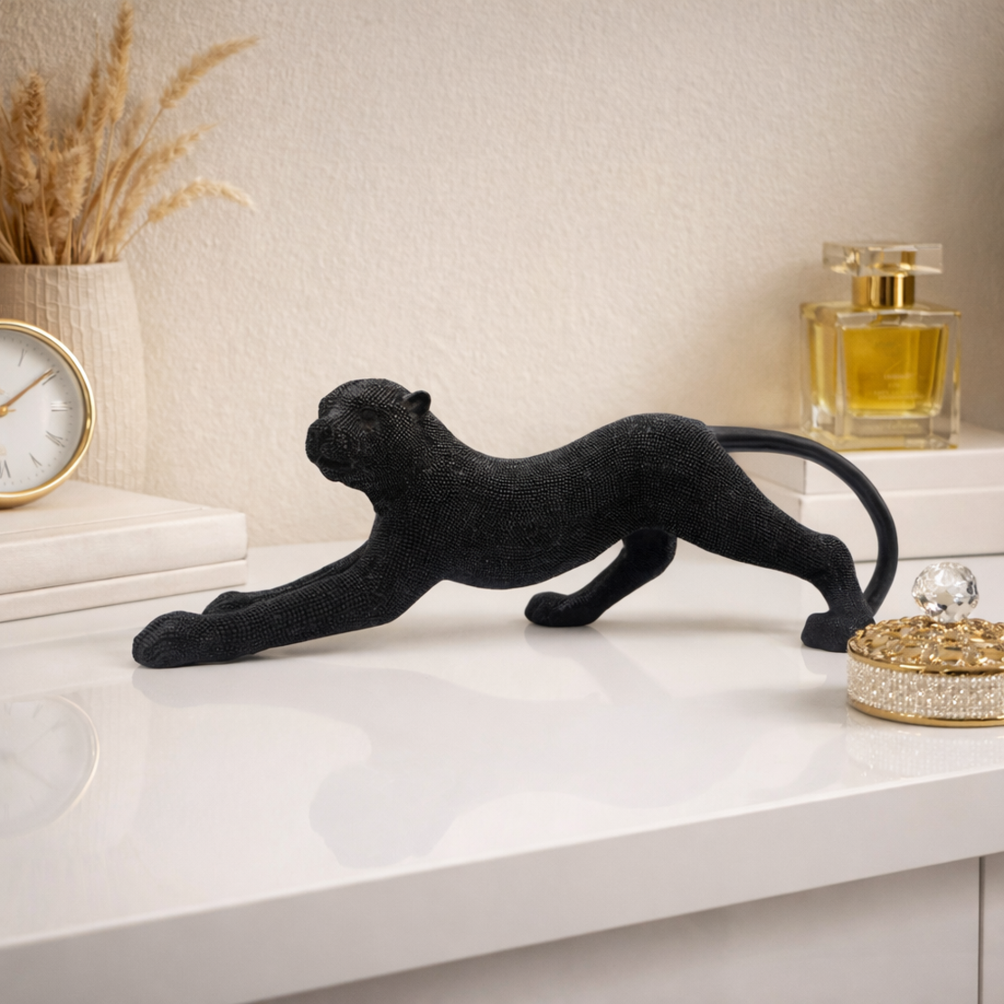 פסל נמר שחור יוקרתי לעיצוב הבית והמשרד