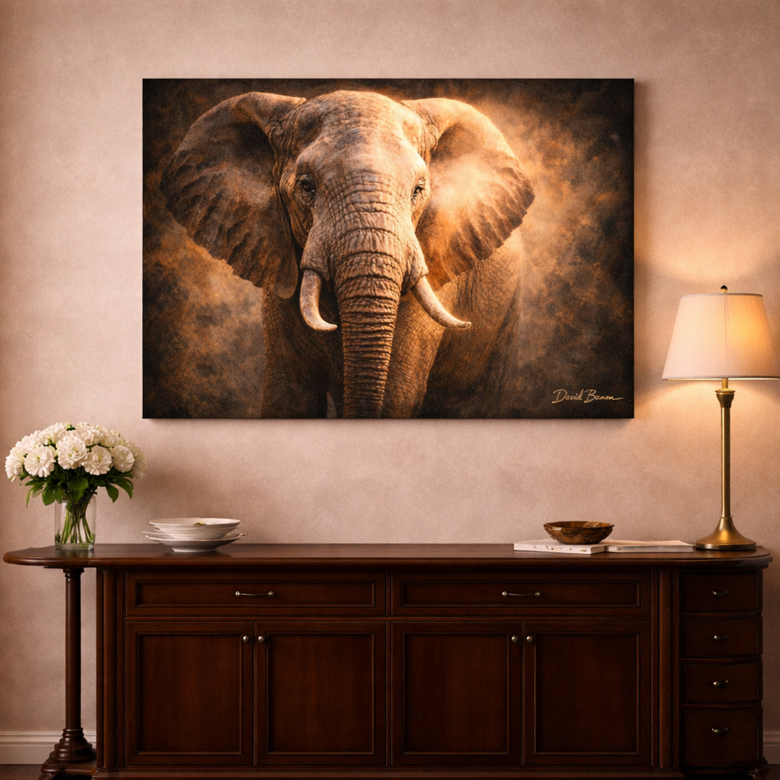 תמונת קנבס אומנותית דיוקן פיל אפריקאי