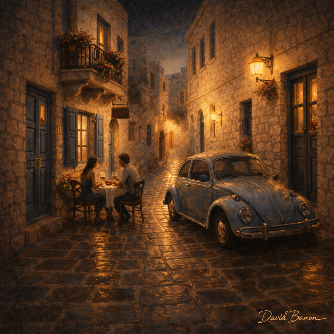 תמונה קנבס אומנותי אור בסימטה