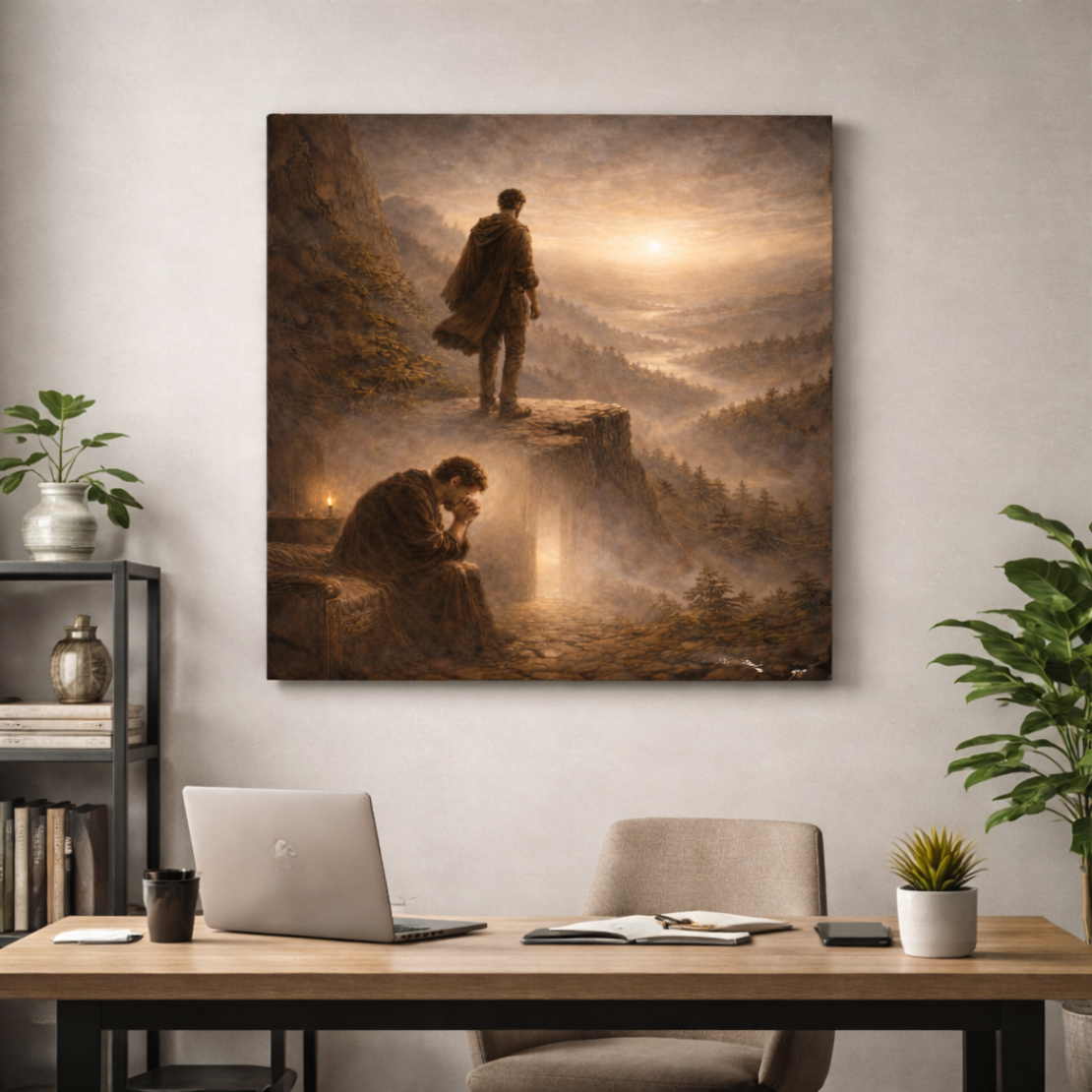 תמונה קנבס אומנותי התבוננות לאופק