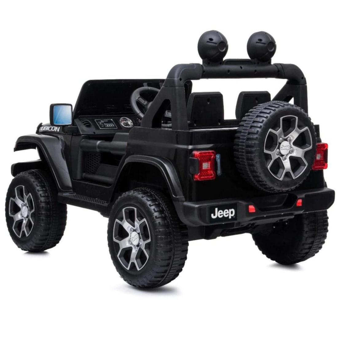 גיפ רנגלר רוביקון שחור 12v מושב זוגי מרופד