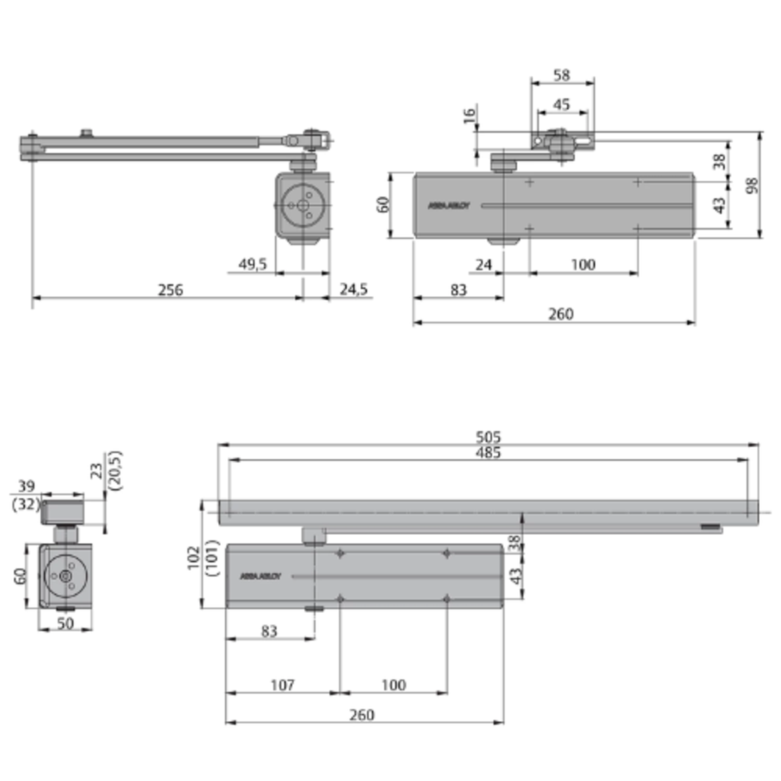 מחזיר דלת ASSA ABLOY עוצמה 6
