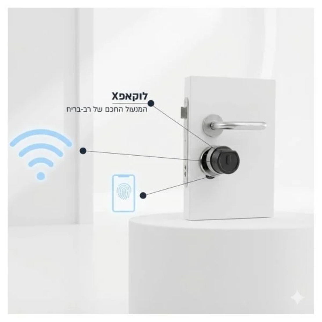 מנעול חכם ביומטרי וקודן לוקאפ LockApp X רב בריח