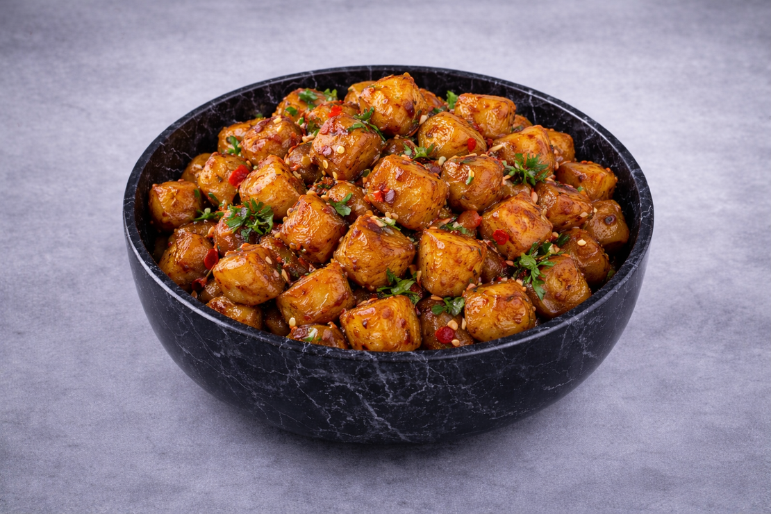 קוביות תפוא בצילי - 1 ליטר