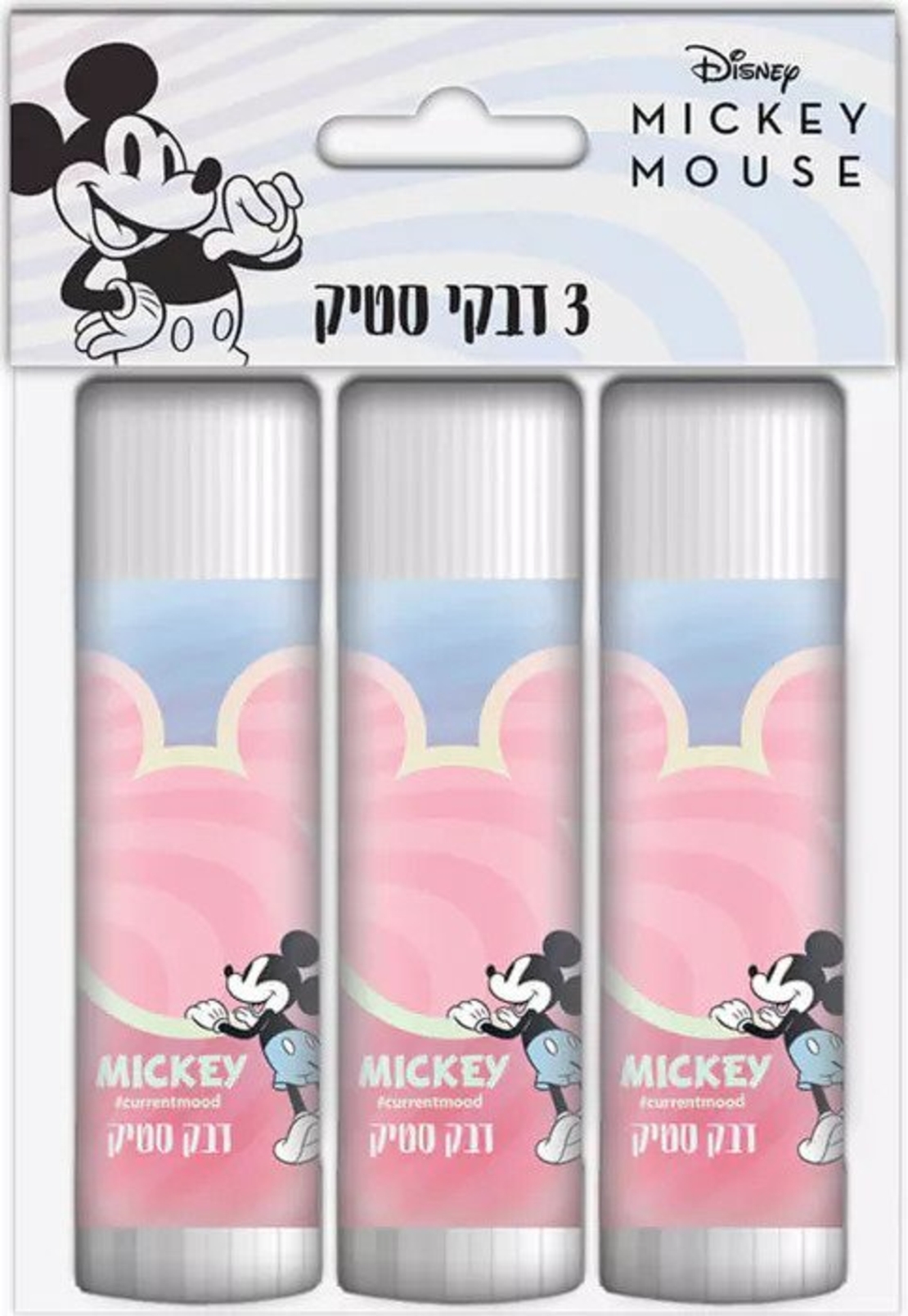 דבק סטיק 15 גרם מיקי 3 יח