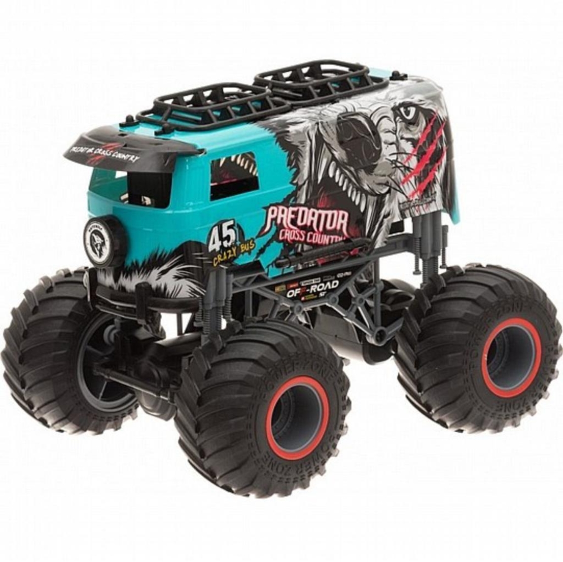 ג'יפ שלט 1:16 מפלצת זאב טורף- נטען