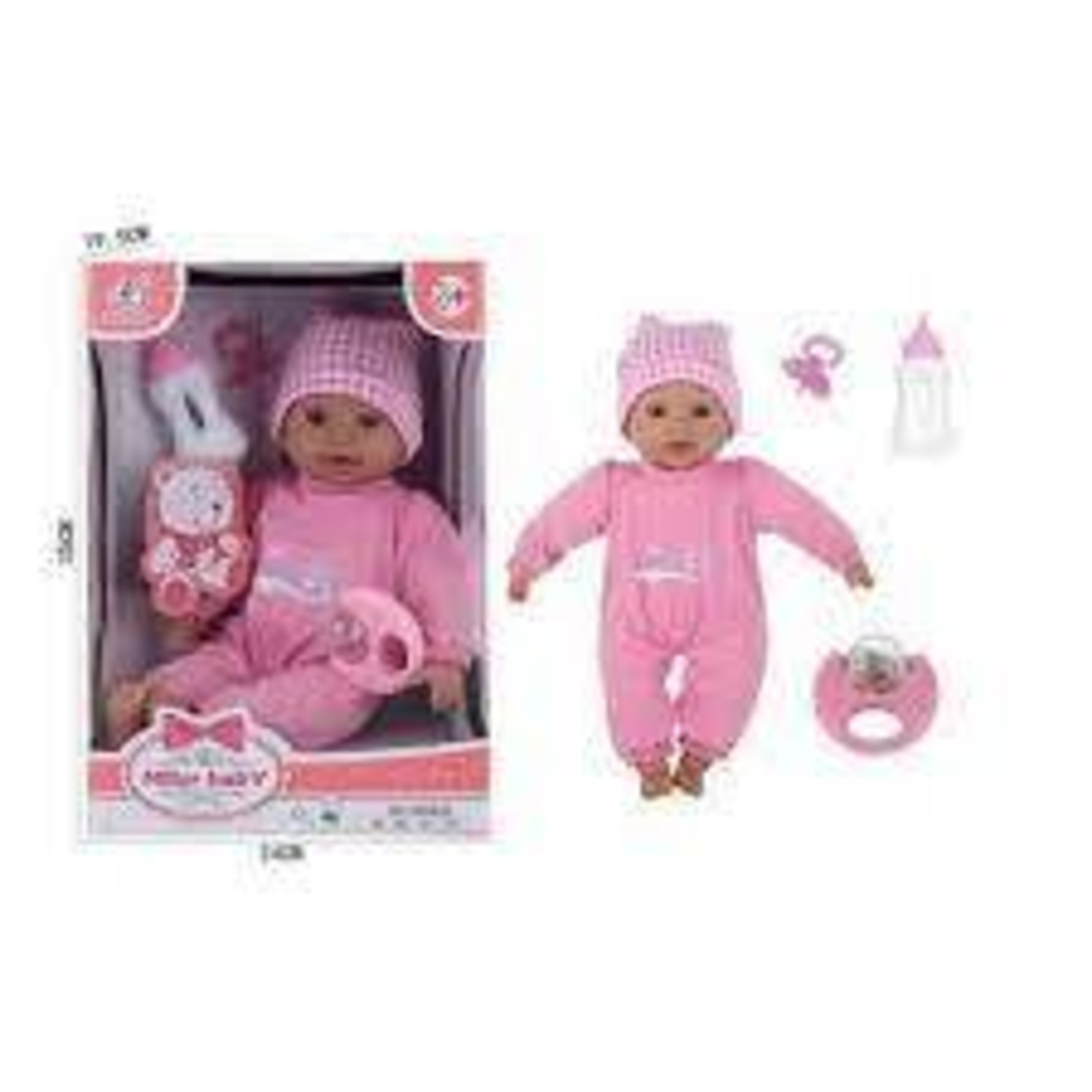 בובת תינוק + רעשן ובקבוק