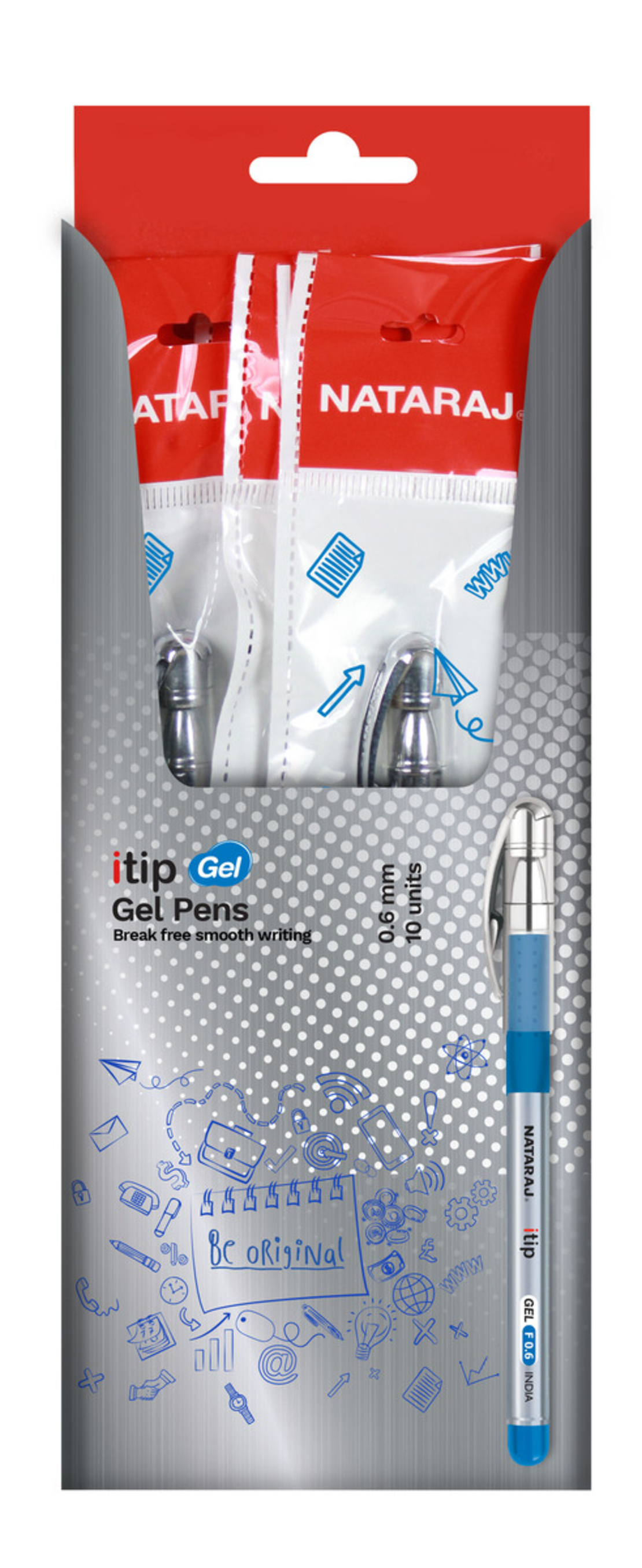 NATARAJ ITIP GEL 0.6 BLUE X10