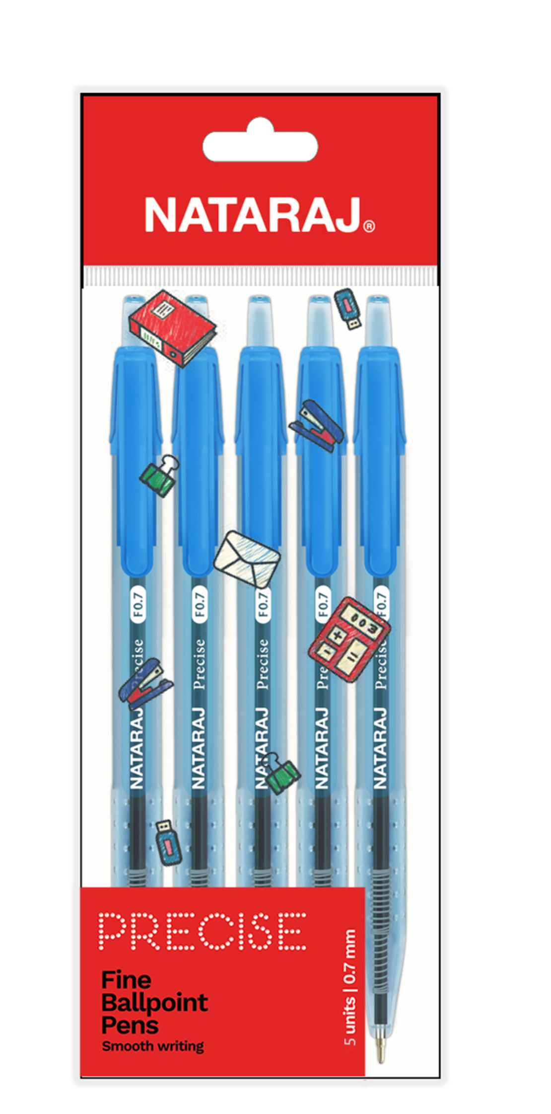 NATARAJ PRECISE FINE BALL POINT כחול אריזה*10