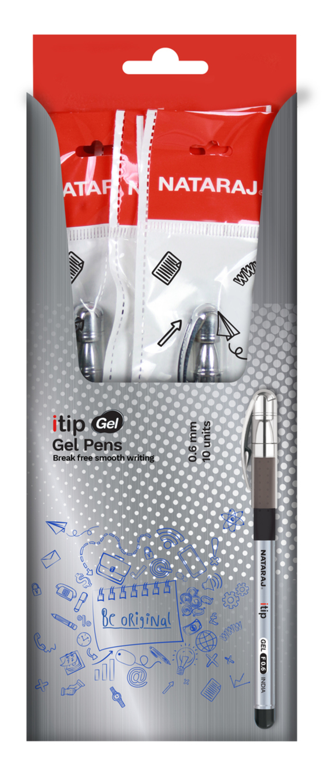 NATARAJ ITIP GEL 0.6 BLACK X10