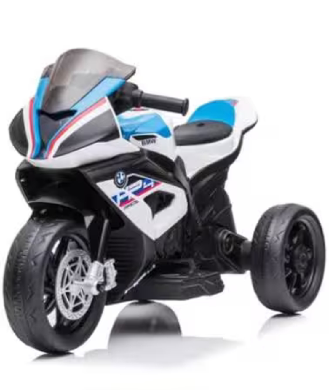 אופנוע BMW HP4 ספורט לילדים 12V עם בולם זעזועים צבע כחול