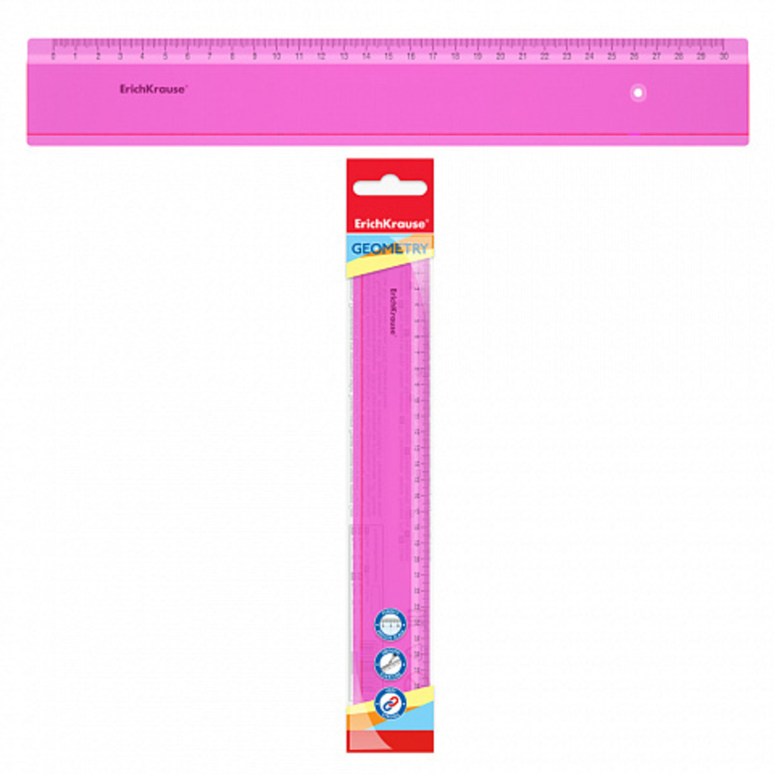 סרגל 30 סמ ניון ורוד