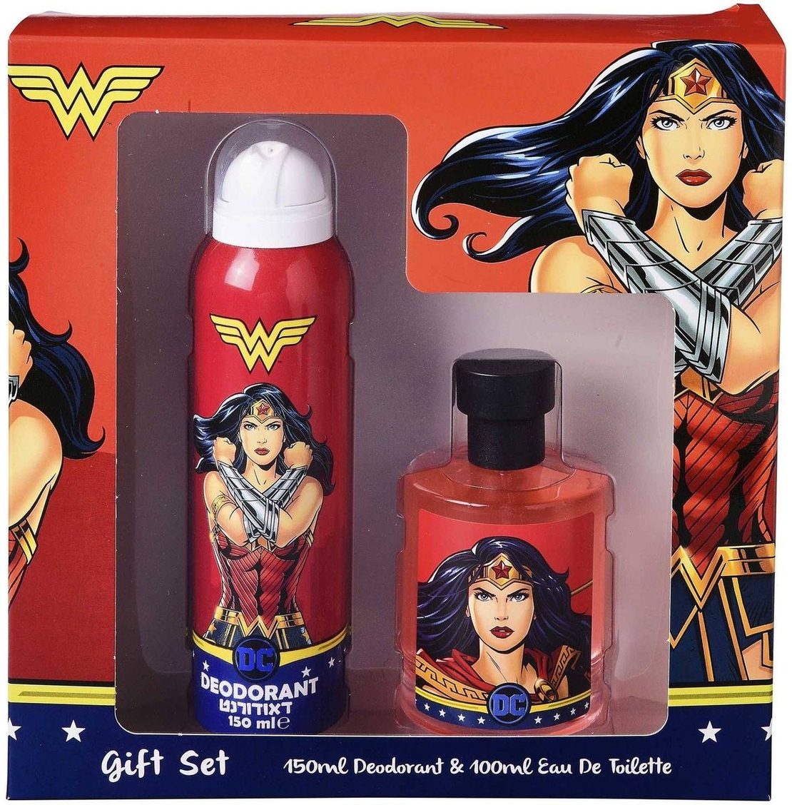 מארז בושם לילדים 100 מל DC Wonder Woman או דה טואלט E.D.T דאודורנט 150