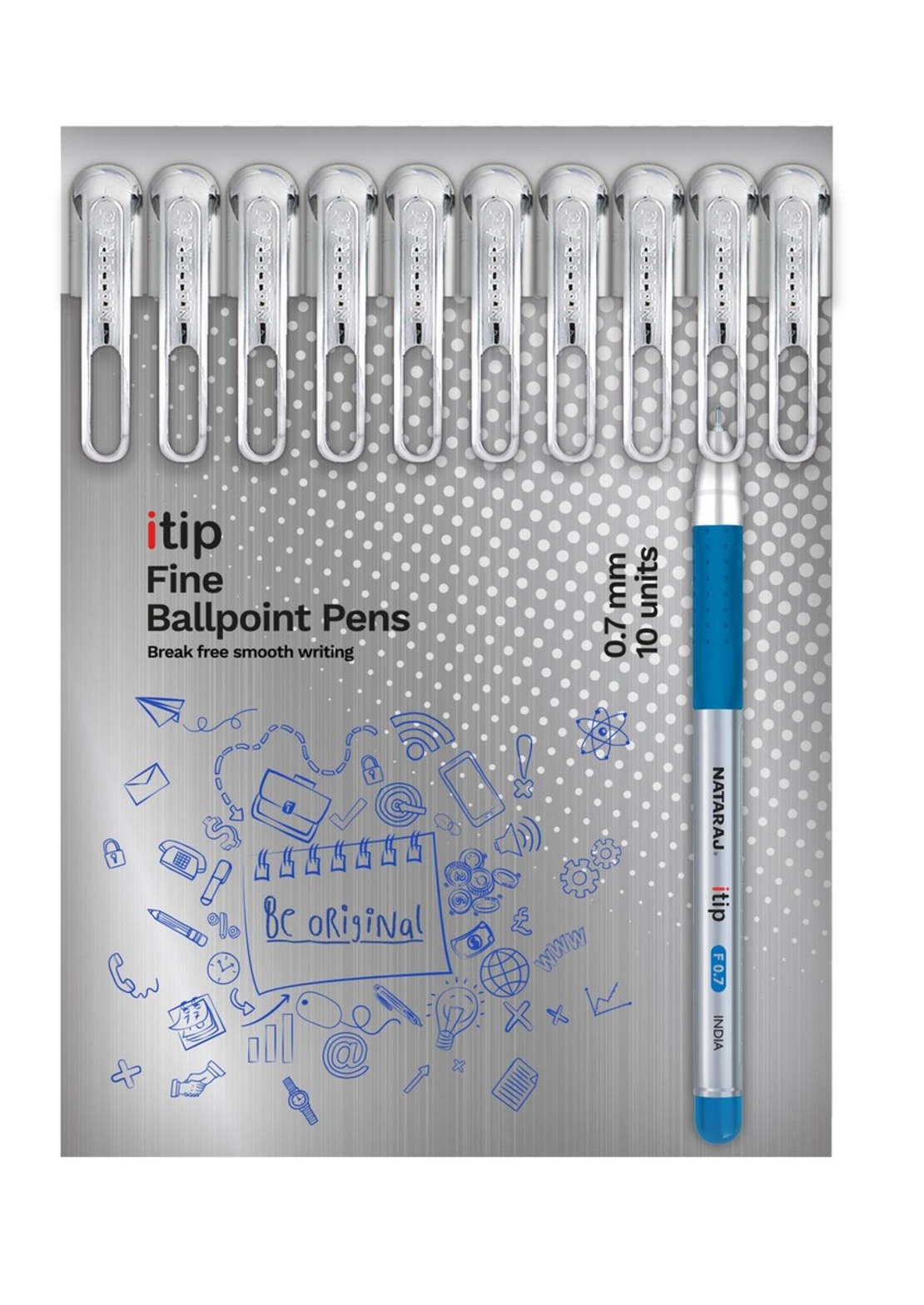 NATARAJ ITIP FINE BALL 0.7 BLUE X10