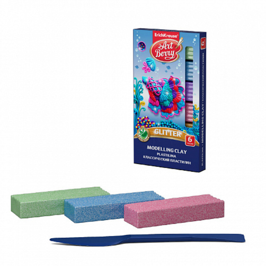 טלינה עם אלווירה 6 צבעים גליטר עם כלים ARTBERRY