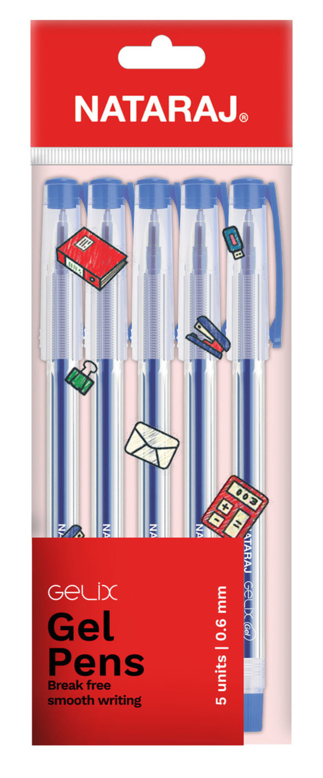 NATARAJ GELIX GEL כחול אריזה*5