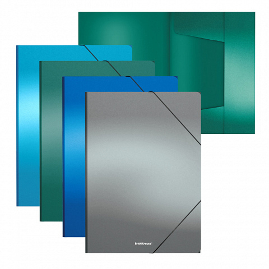 תיקייה עם גומי מעורב צבעים A4 GLOSSY ICE