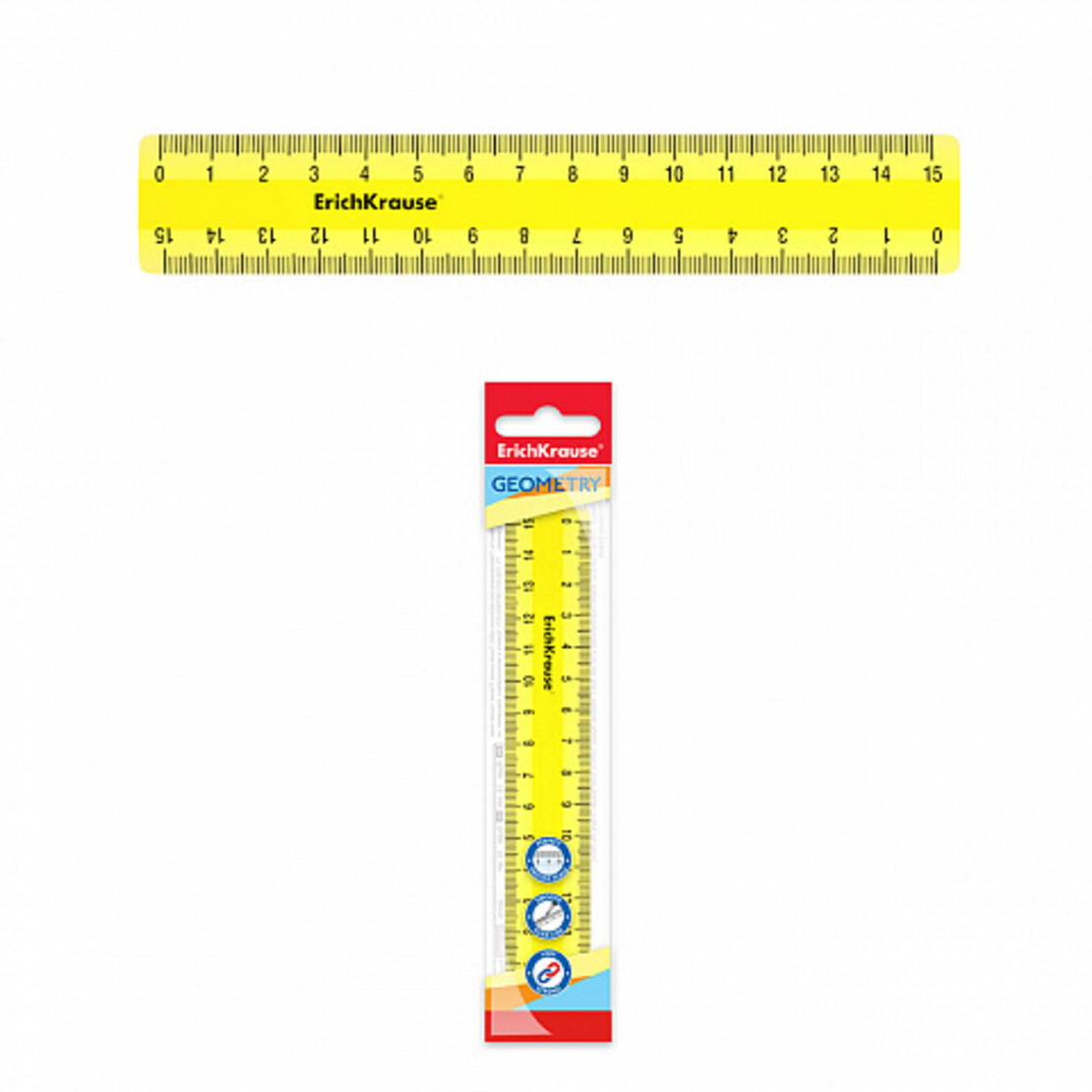 סרגל 15 סמ ניון צהוב