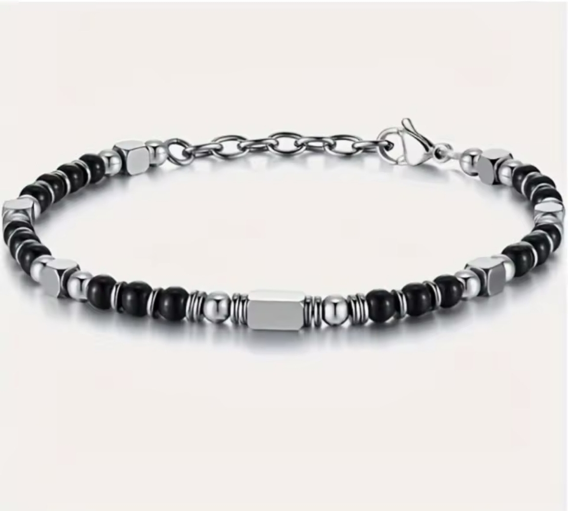 צמיד  אבנים טבעיות שחור