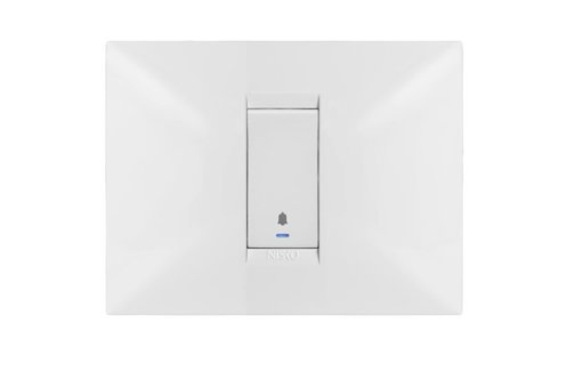לחצן מואר סימון פעמון LED כחול לבן 1M ניסקו סוויץ'
