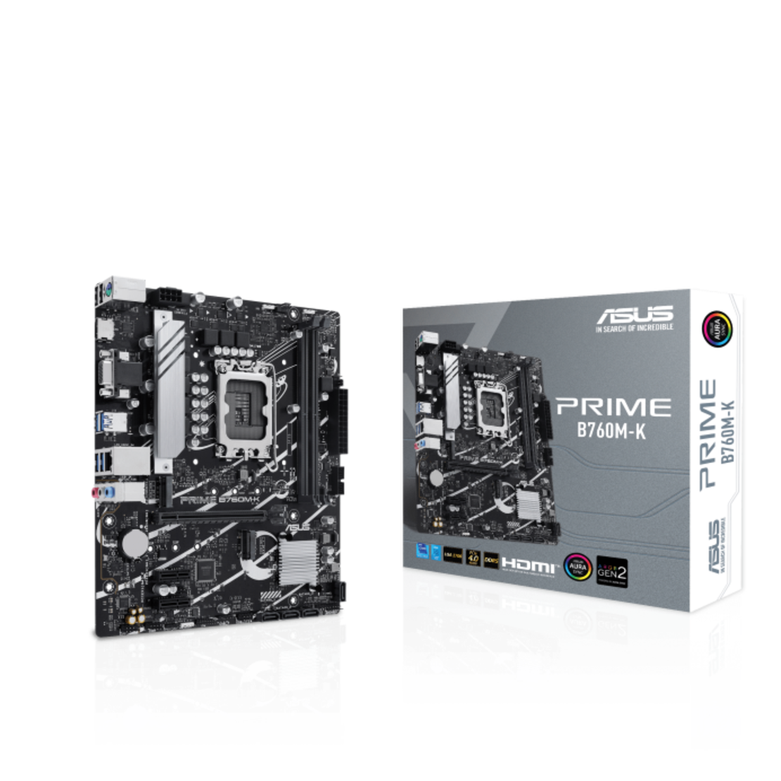 לוח אם ASUS PRIME B760M-K Intel B760 LGA1700 DDR5 mATX HDMIVGA M.2
