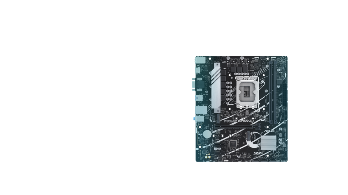 לוח אם ASUS PRIME B760M-K Intel B760 LGA1700 DDR5 mATX HDMIVGA M.2
