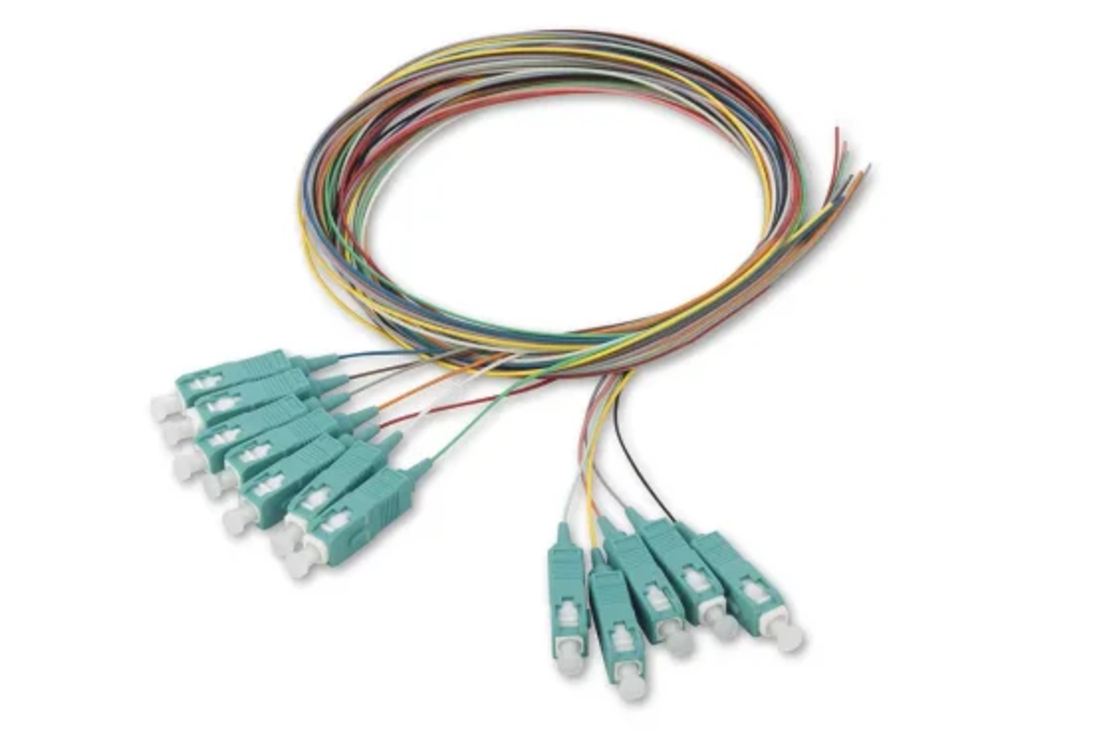 סט 12 פיגטיילים אופטיים LC/UPC OM3 1M | 12 צבעים | תוצרת Western Wire