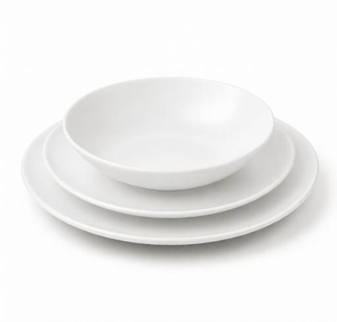סט צלחות 18 חלקים דגם  Crystal White