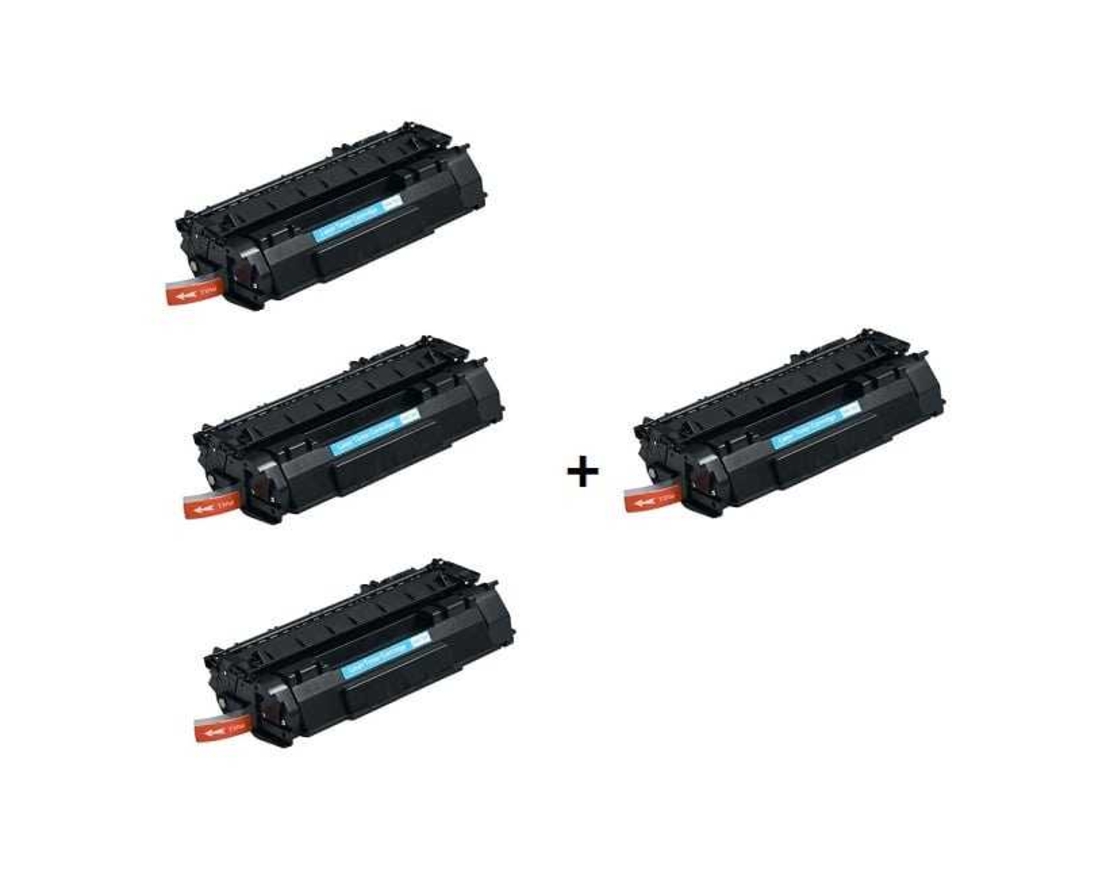 קנה 3 טונרים HP 53X/ HP Q7553X, קבל טונר נוסף חינם
