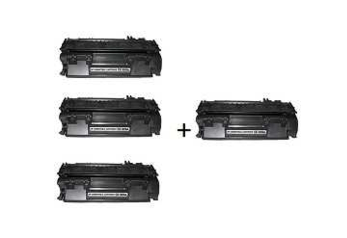 3 טונרים תואמים HP ce505x 05X + טונר נוסף חינם