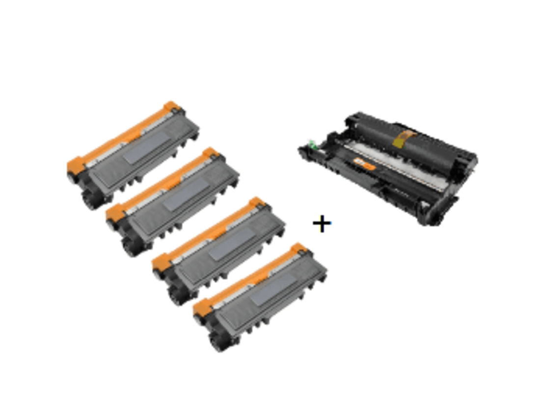 4 טונרים תואמים brother tn2320 + דראם – (יח’ הדמיה) dr2300