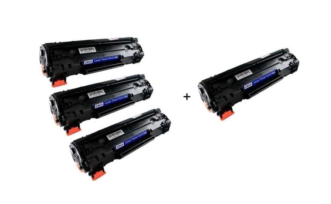 3 טונרים תואמים hp ce285a + טונר נוסף חינם