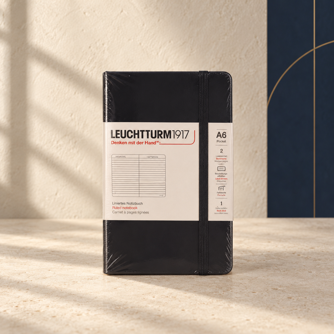 Leuchtturm1917 A6 Ruled Notebook, Hardcover – Side Opening