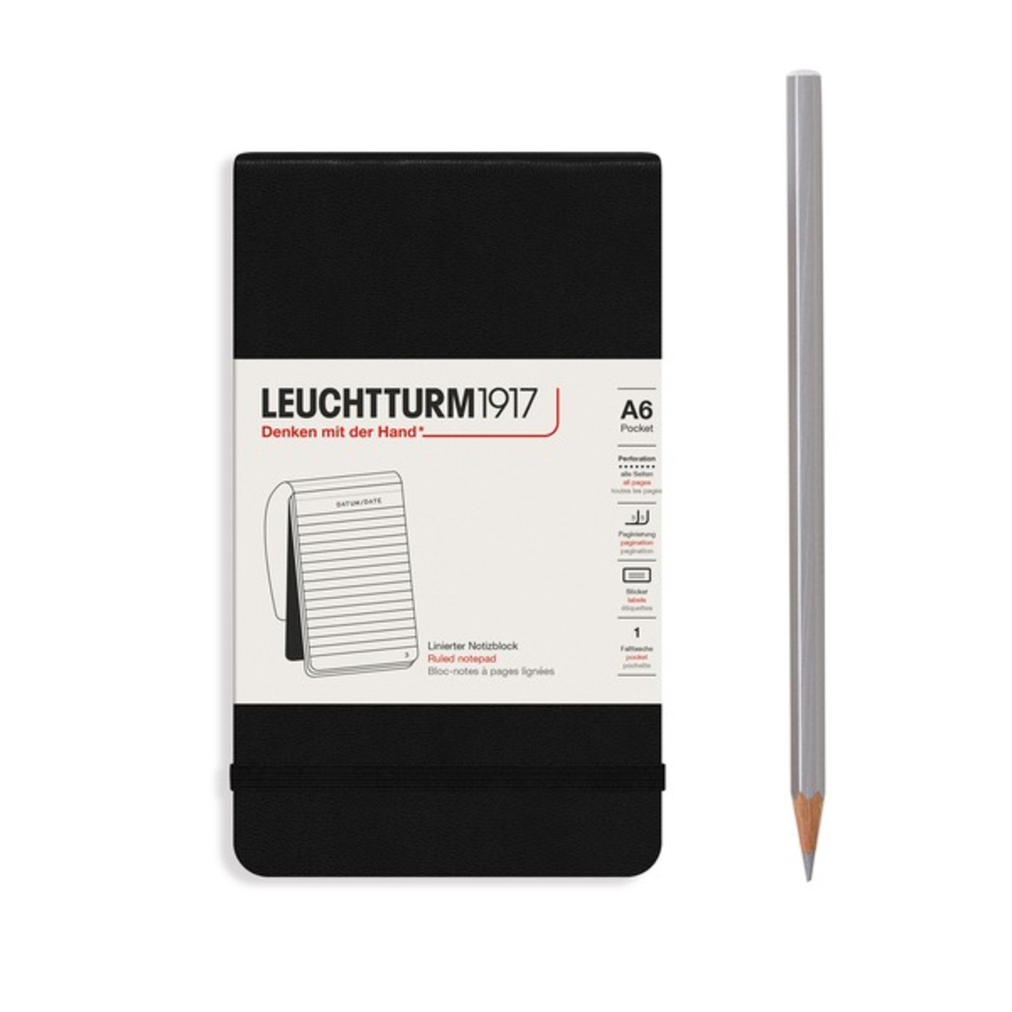 LEUCHTTURM1917 Notepad Pocket A6 — Hardcover, Ruled