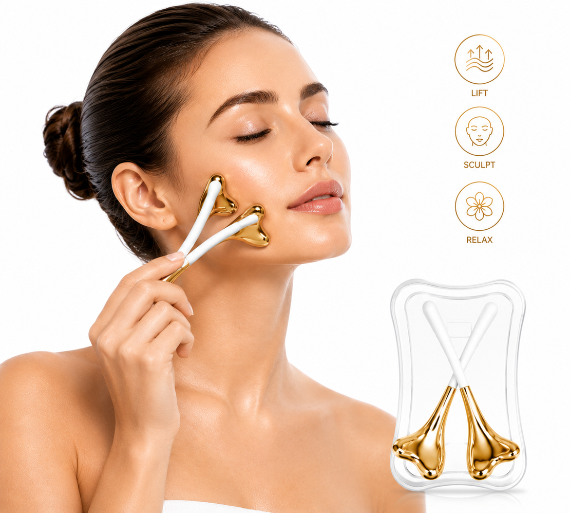 מעסה פנים יוקרתי gold Lift – לעיסוי, ניקוז והענקת מראה זוהר לעור