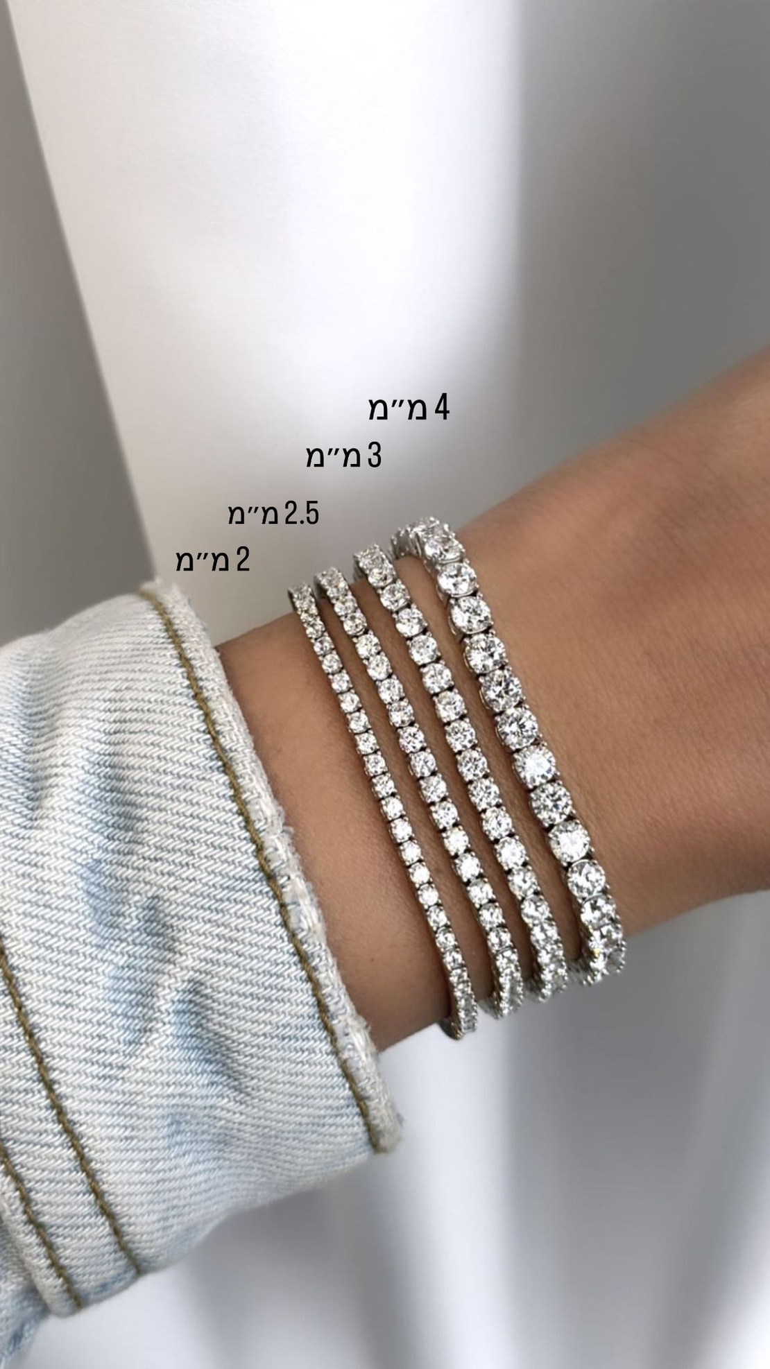 צמיד טניס צמיד טניס מויסנייט יוקרתי 3.5 מ״מ