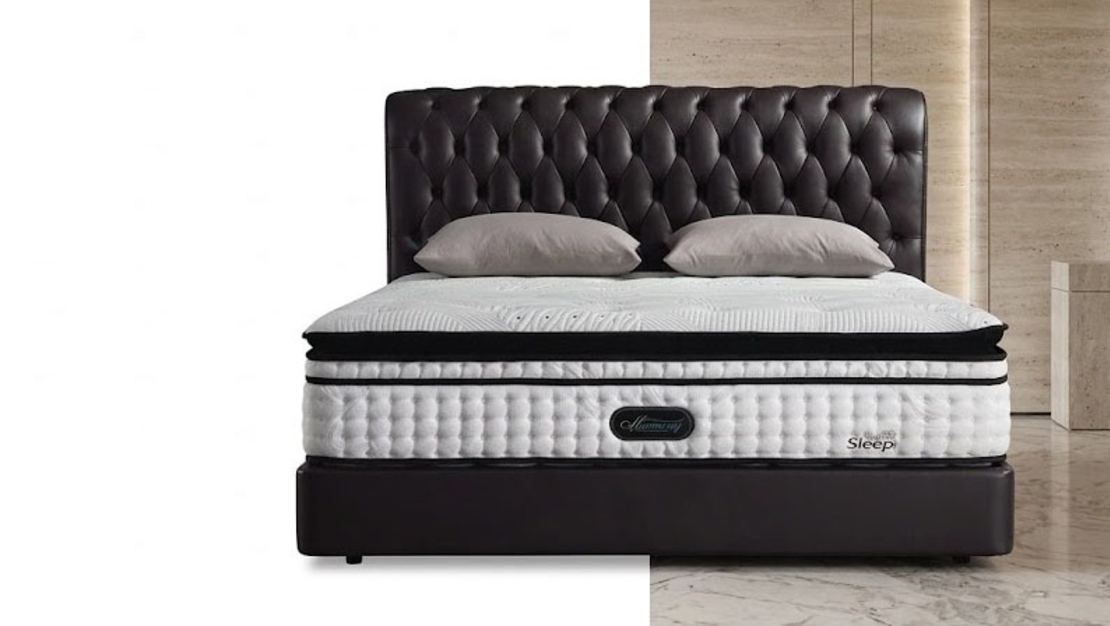 Classic Dark Brown Leather Tufted Bed Frame