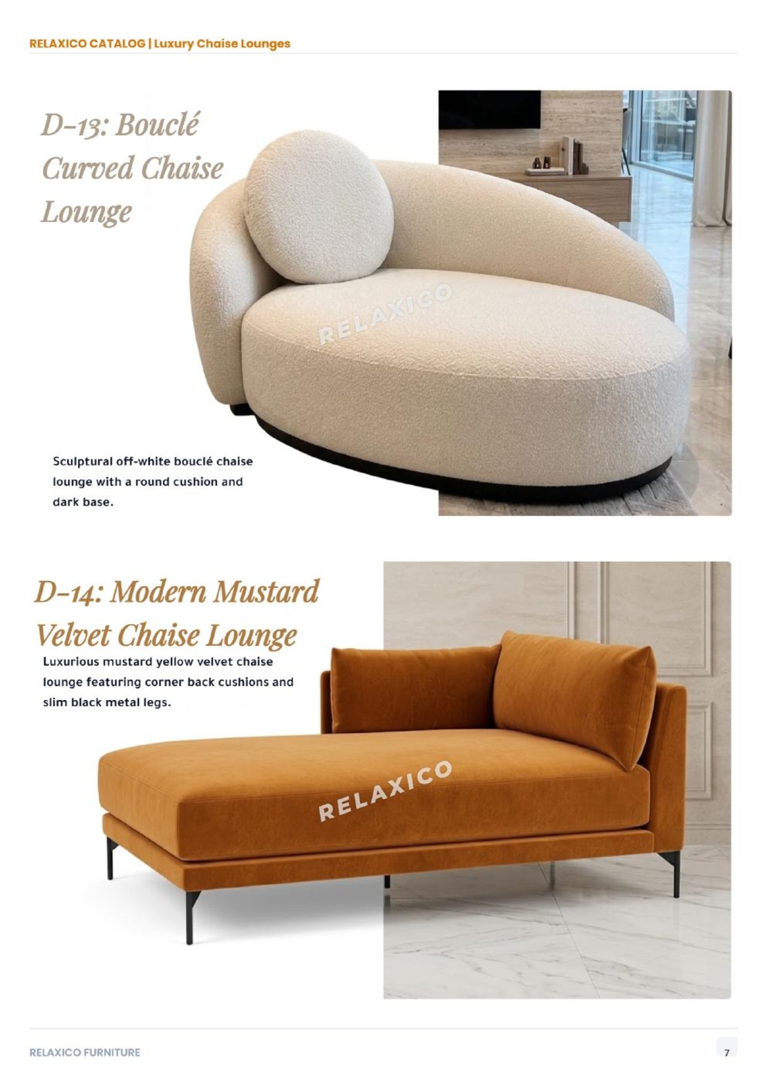 Boucle Curved Chaise Lounge