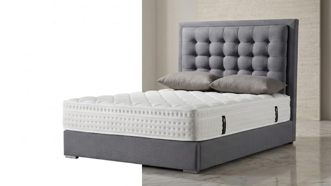 Classic Grey Tufted Bed Frame
