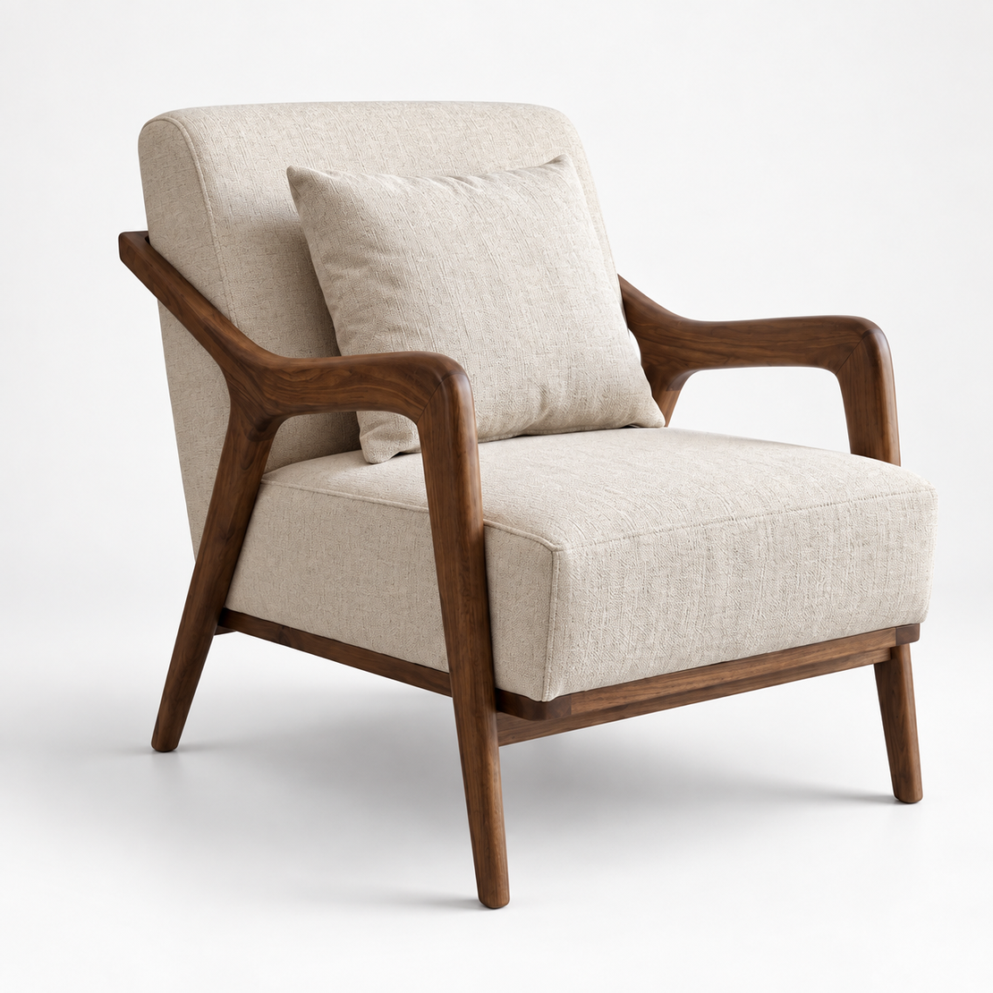 Scandinavian Walnut Accent Chair