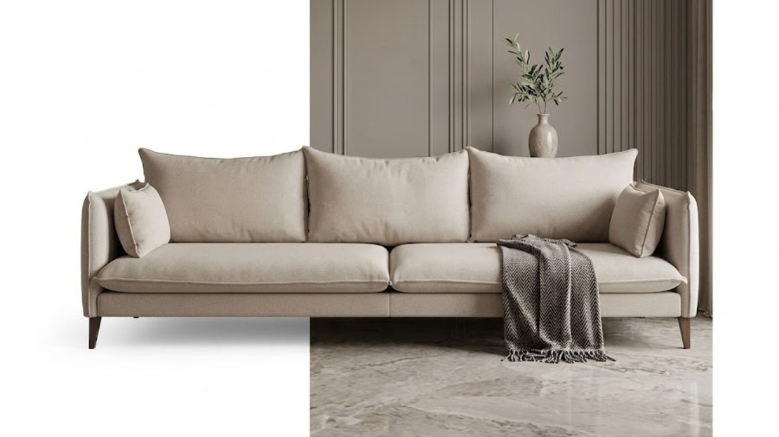 Olive Velvet Modern Sectional