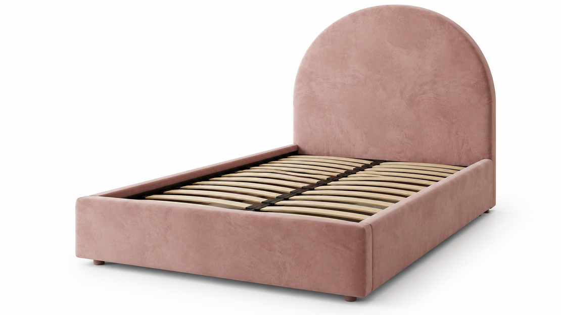 Modern Dusty Pink Arched Bed Frame