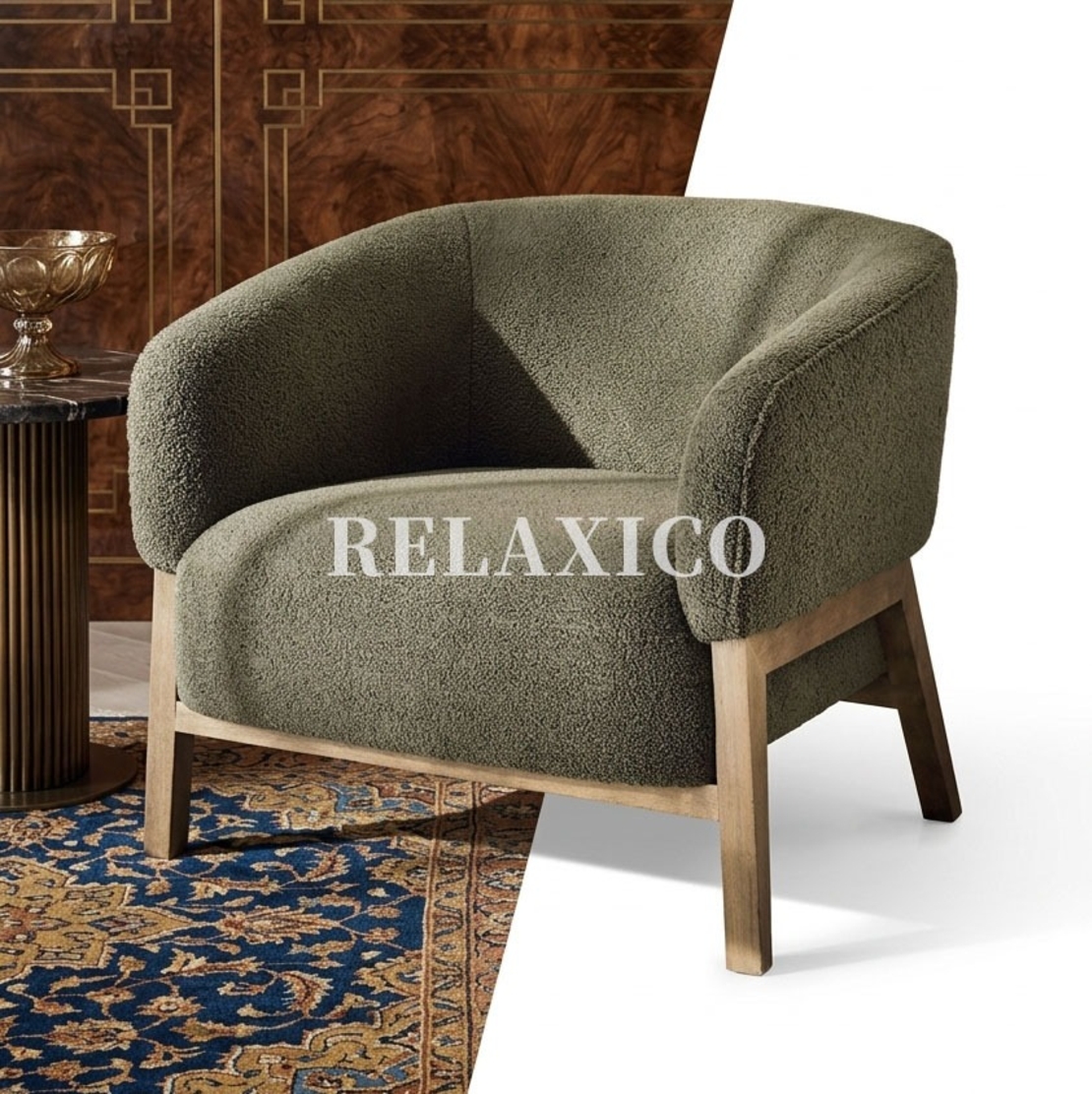 Olive Boucle Chair