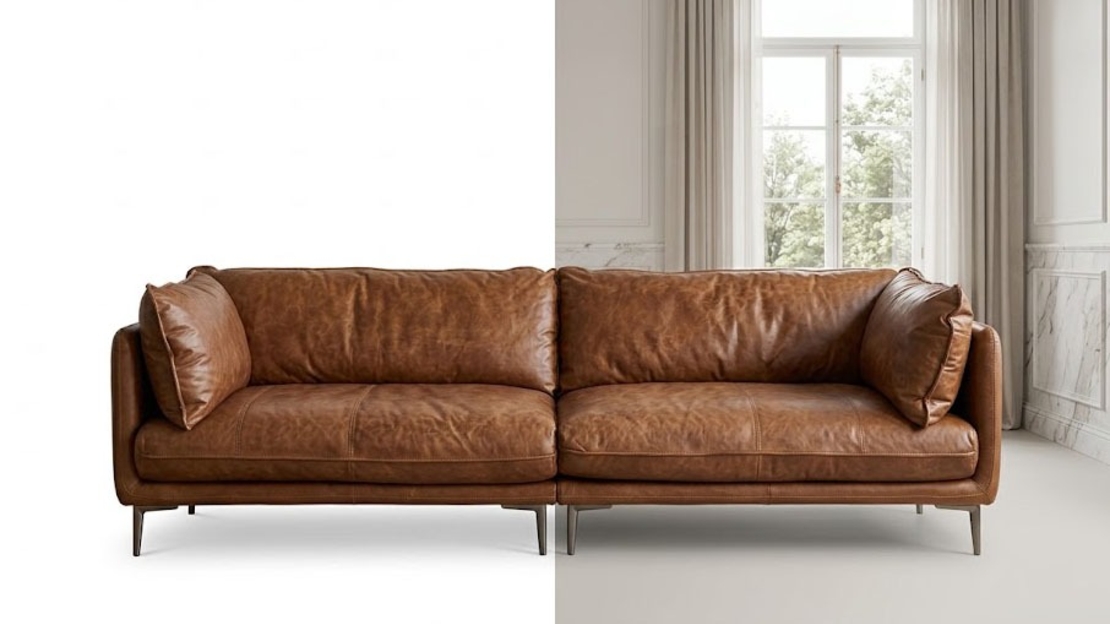 Classic Brown Leather Sofa