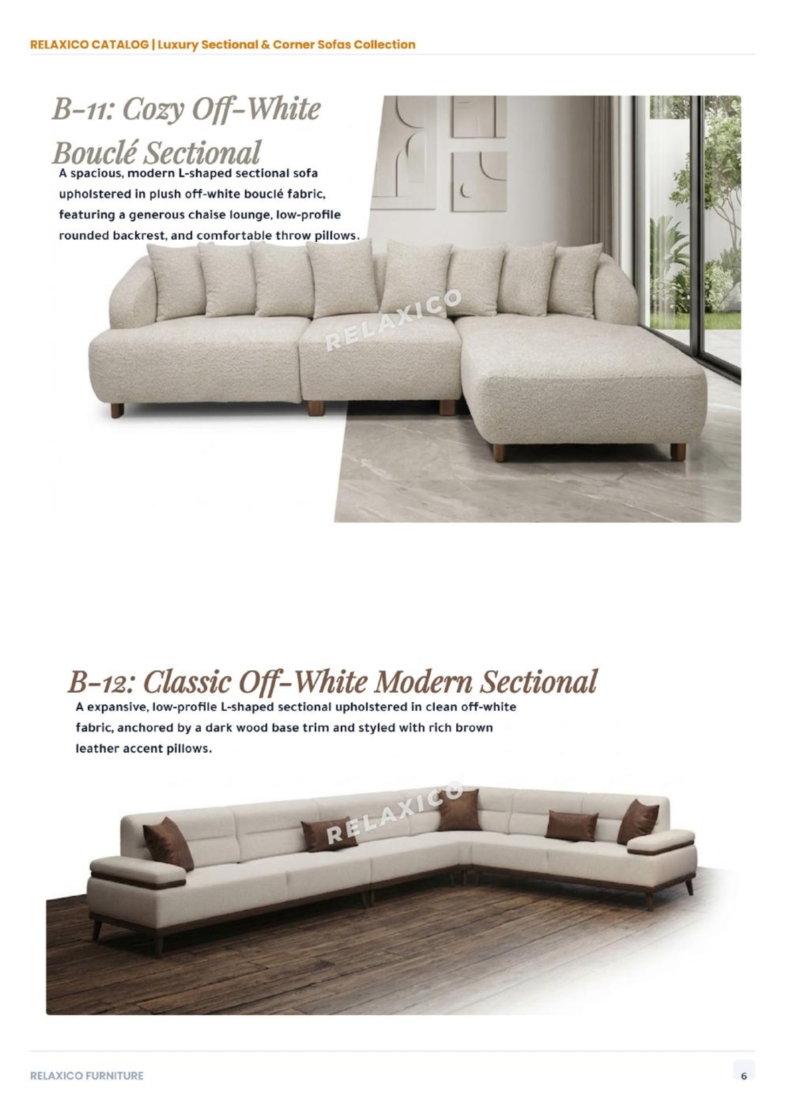 Cozy Off-White Boucle Sectional