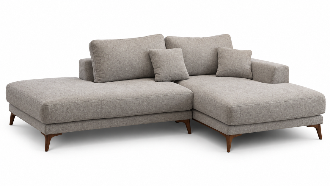 Curved Greige Modular Sectional