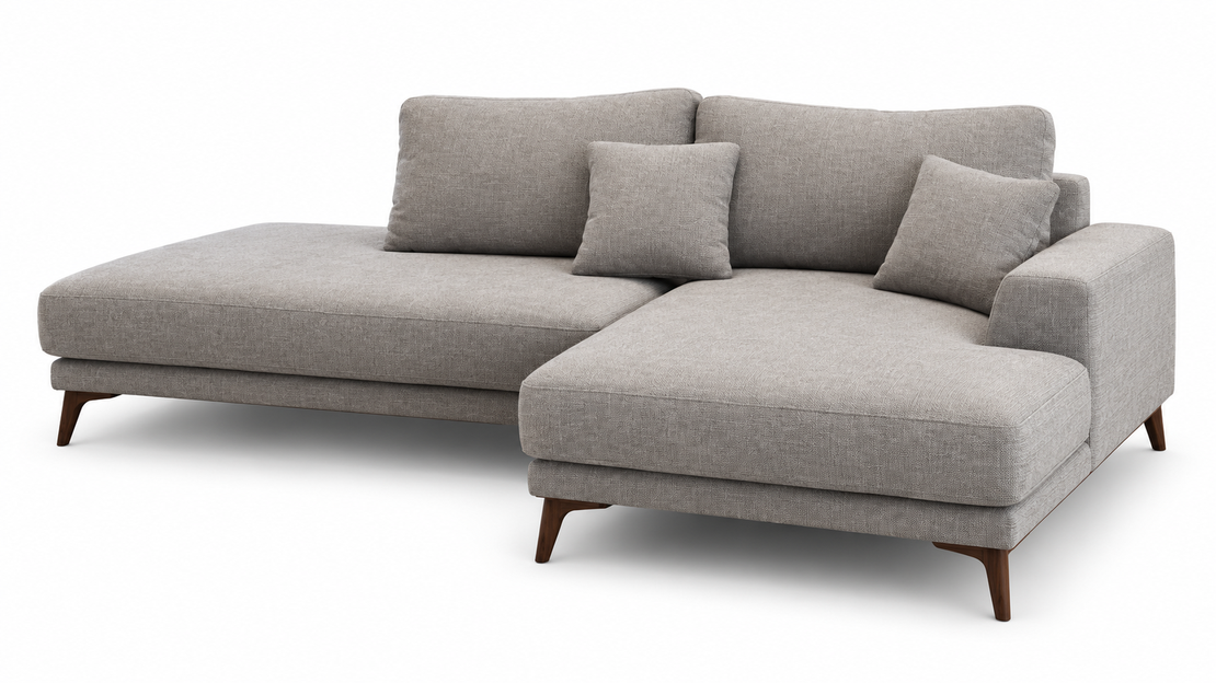 Curved Greige Modular Sectional