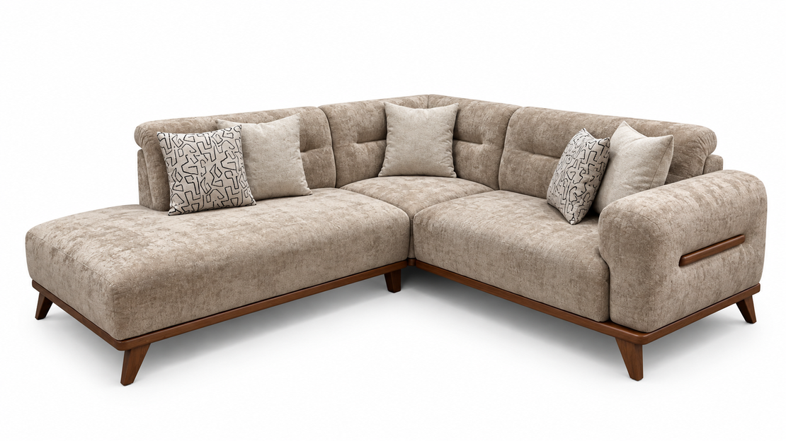Modern Burgundy Sectional Sofa